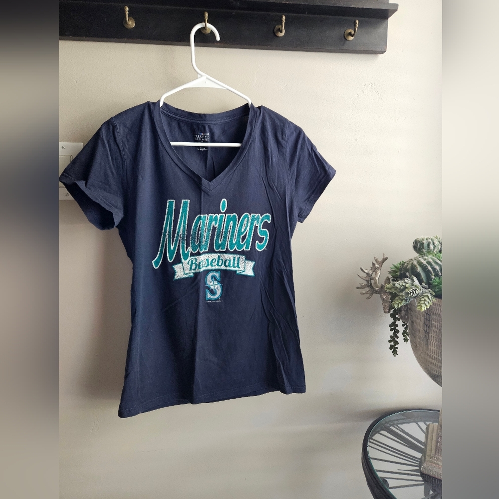 MLB Navy Blue Mariners Short Sleeve Tee